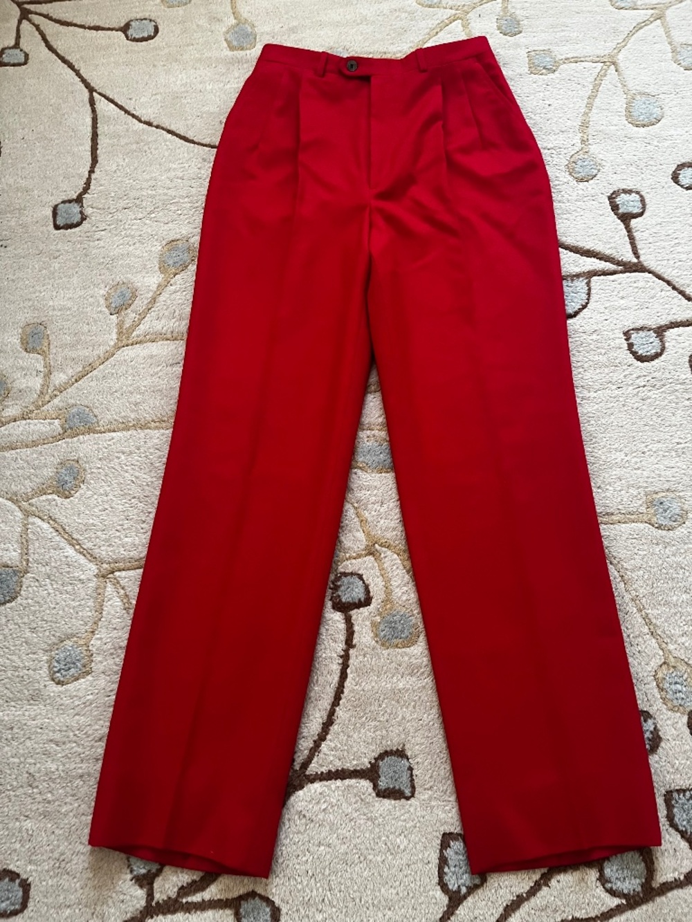 High Waisted Wool Pants with Front Pleats Size 6